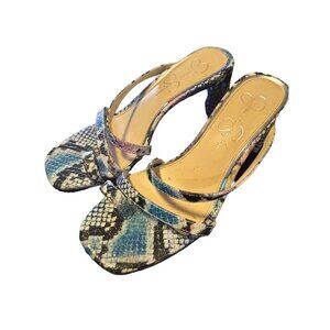 Jessica Simpson Blue Black White Snakeskin Heels Size 6M